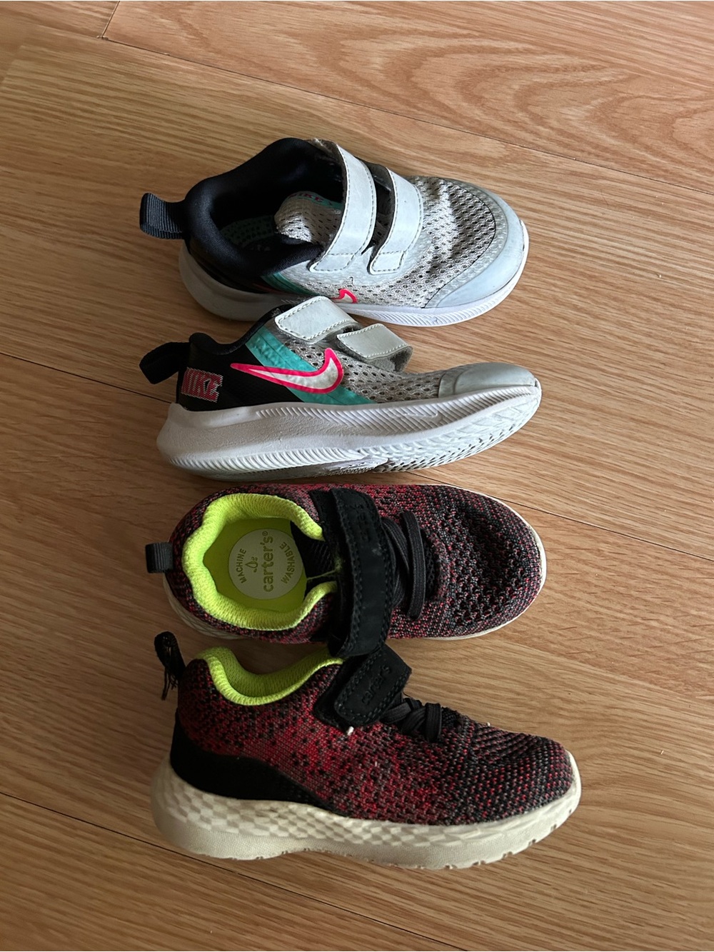 BUNDLE Nike & Carters Sneakers Running Shoes Kids Toddler Size 7